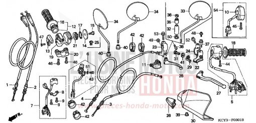 LEVIER DE GUIDON/COMMUTATEUR/CABLE (DK/ED/U) XR400R3 de 2003